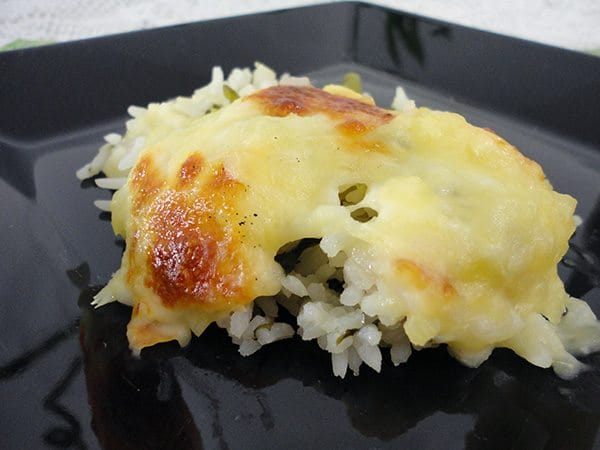 Escondidinho de arroz com espinafre